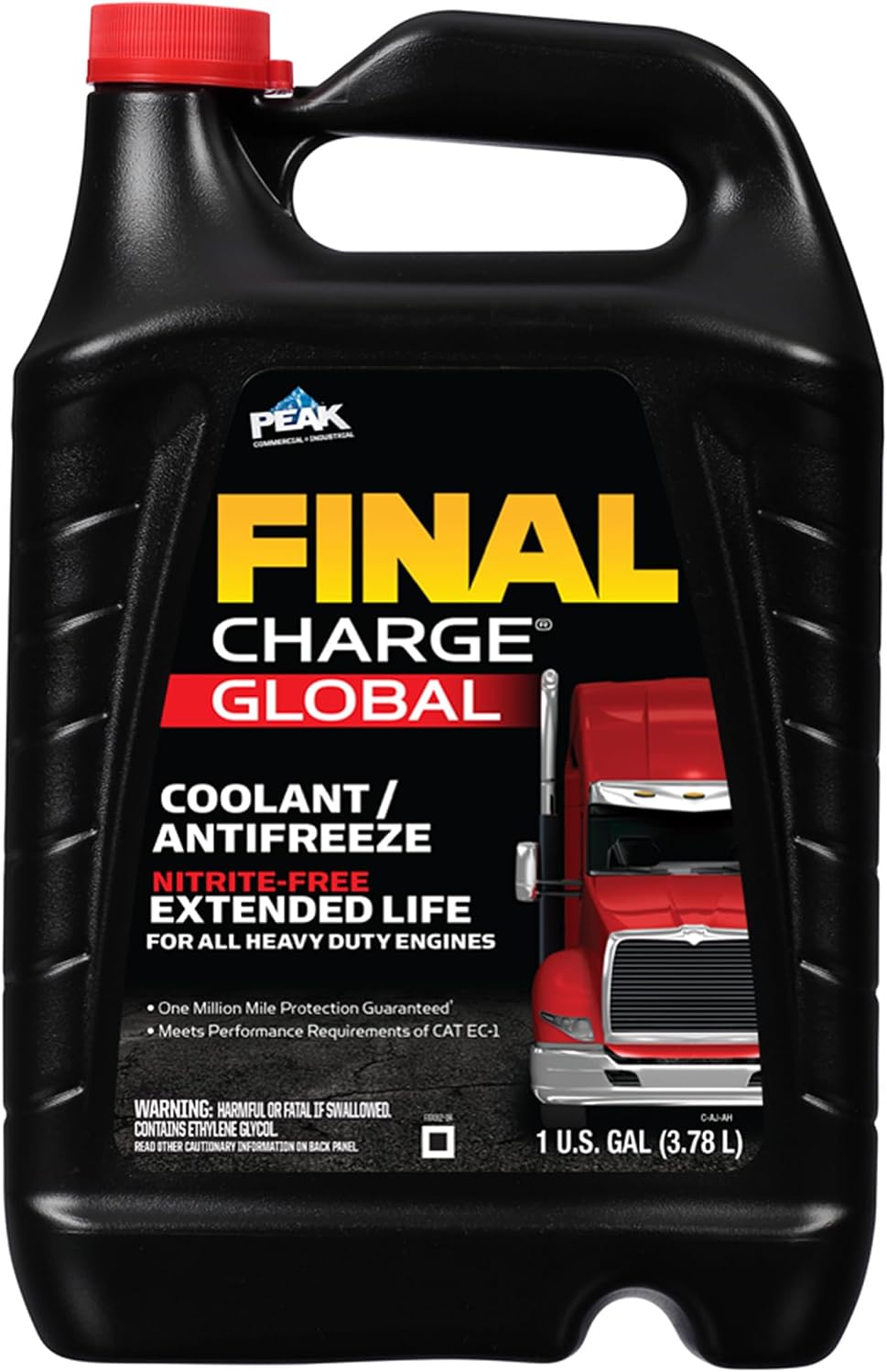 PEAK FINAL CHARGE Global Extended Life Concentrate Antifreeze/Coolant for All Heavy Duty Engine Cooling Systems, 1 Gal.