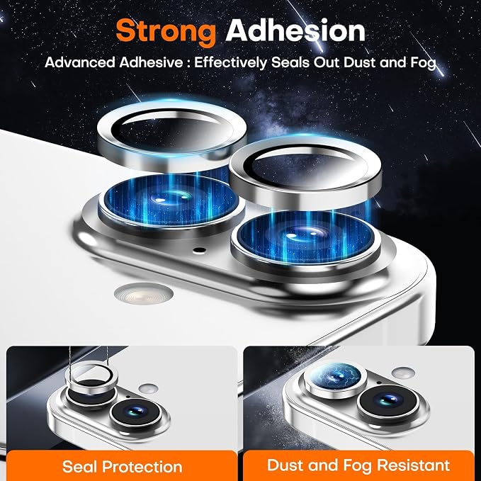 Camera Lens Protector for iPhone 17/16/16 Plus, Tempered Glass Metal Individual