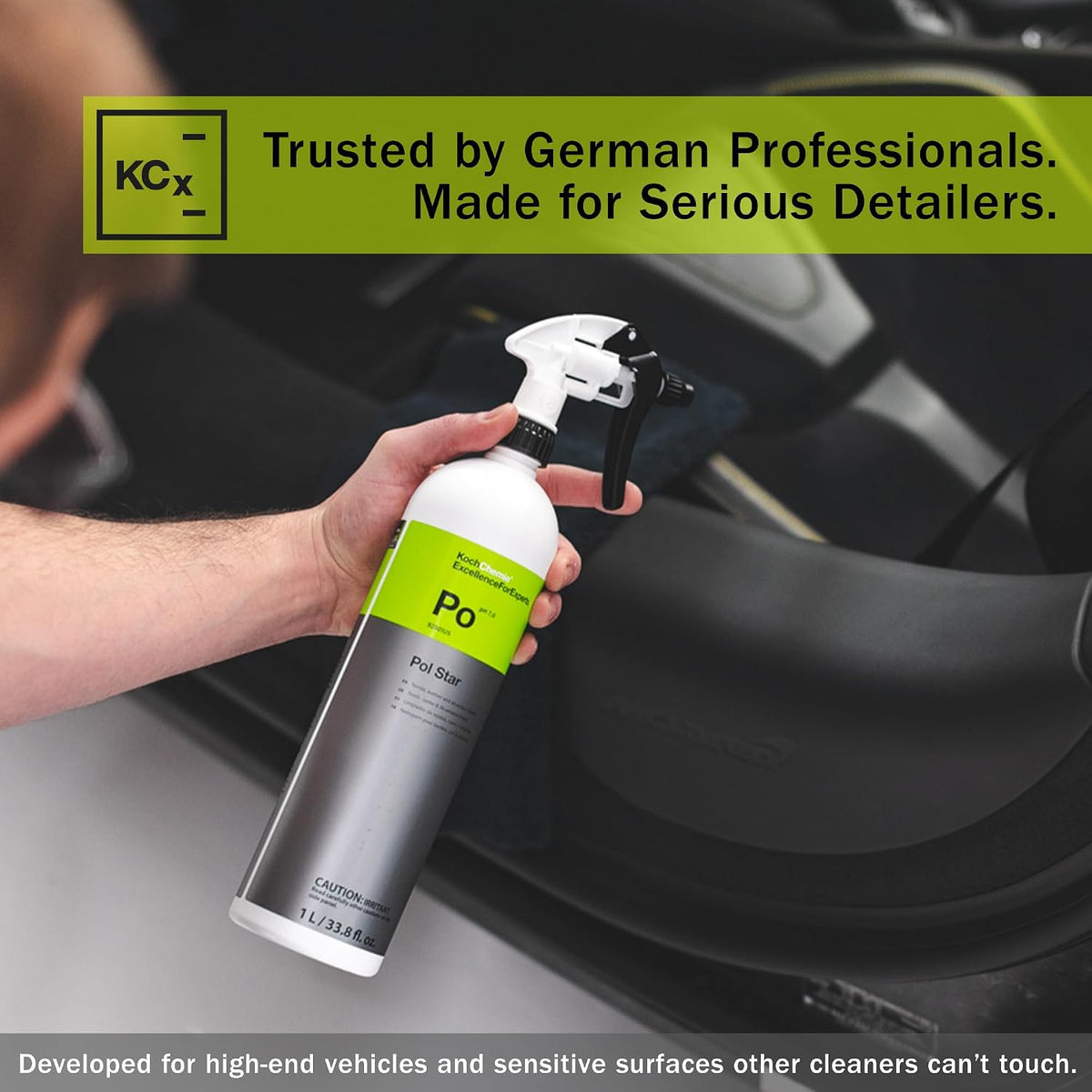 KOCHCHEMIE Pol Star - Vehicle Leather & Suede Cleaner; Effective Natural Vehicle Cleaner with Protection Formula; Cleans and Protects Cars Without Leaving Water Marks (1 Liter)