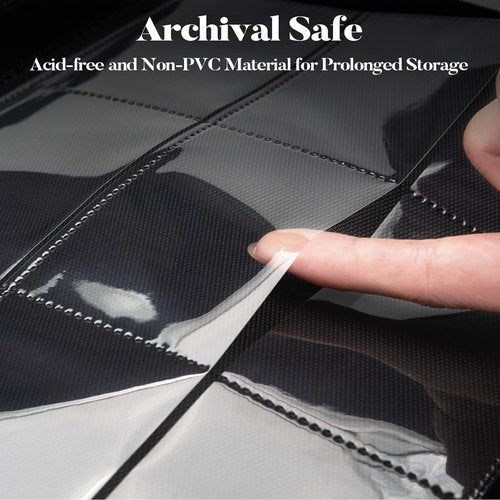 Fabmaker Premium Zip Card Binder - 9 Pocket Trading Card Album with Sturdy PU Cover | Black