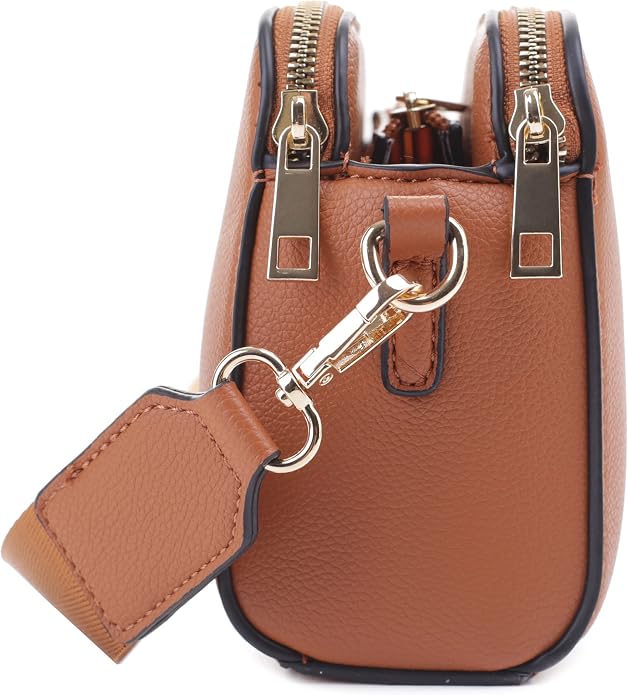 EVVE Crossbody Bags for Women Trendy Triple Zip Small Crossbody Camera Bag Purse