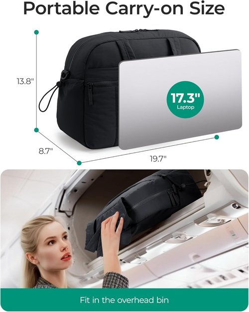 BAGSMART Gym Bag for Women - Lightweight Duffle with Wet Pocket | Water-Resistant Travel Weekender