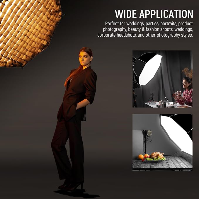 NEEWER 35.4'' Octagonal Softbox, Quick Release Parabolic Soft Box