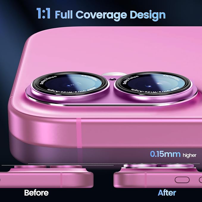 CACOE Camera Lens Protector for iPhone 16/16 Plus/17