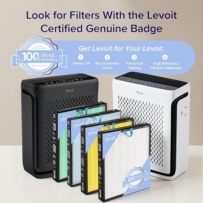 LEVOIT Air Purifier for Home Pets Bedroom Up to 1073Ft² Washable Pre-Filter | Quiet HEPA Sleep Mode for Pets, Allergens, Dust, Pollen, Smoke, Smart Air Quality Monitor, AHAM VERIFIDE, Vital 100S-P, Black