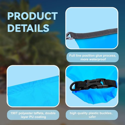 6PCS Waterproof Dry Bags by [Brand Name] - Lightweight Outdoor Storage for Kayaking, Hiking & Camping