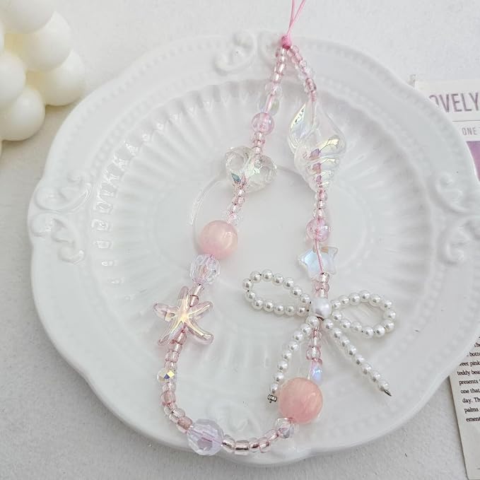Cute Beaded Camera Wrist Strap for Phone, Digital Camera Charm Lanyard