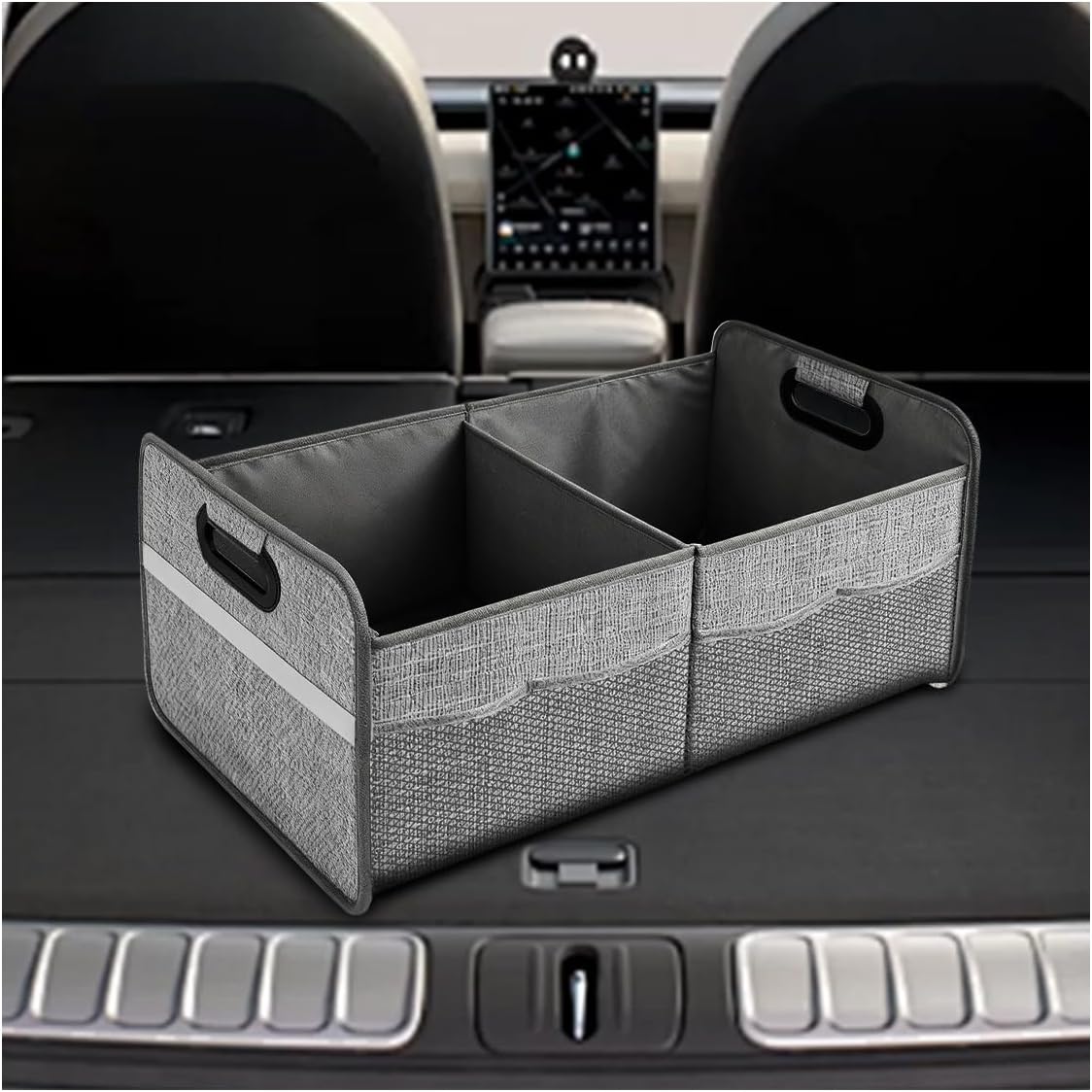 Car Trunk Organizer, 55L Collapsible Car Storage for SUV Truck, Gray