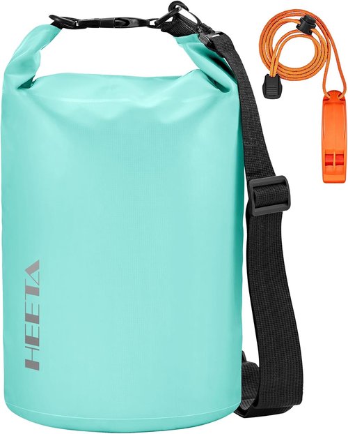 HEETA Waterproof Dry Bag - Lightweight Roll Top Storage Backpack with Emergency Whistle | 5L/10L/20L/30L/40L