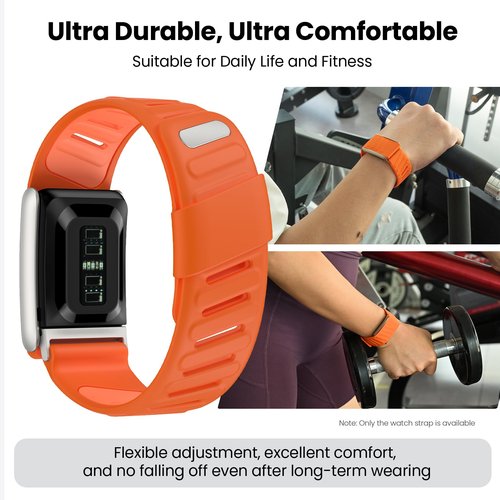 mimo Silicone Sport Band Compatible with WHOOP 5.0, Breathable Adjustable Waterproof Replacement Wristband Strap for Men & Women (Orange, For Whoop 5.0)
