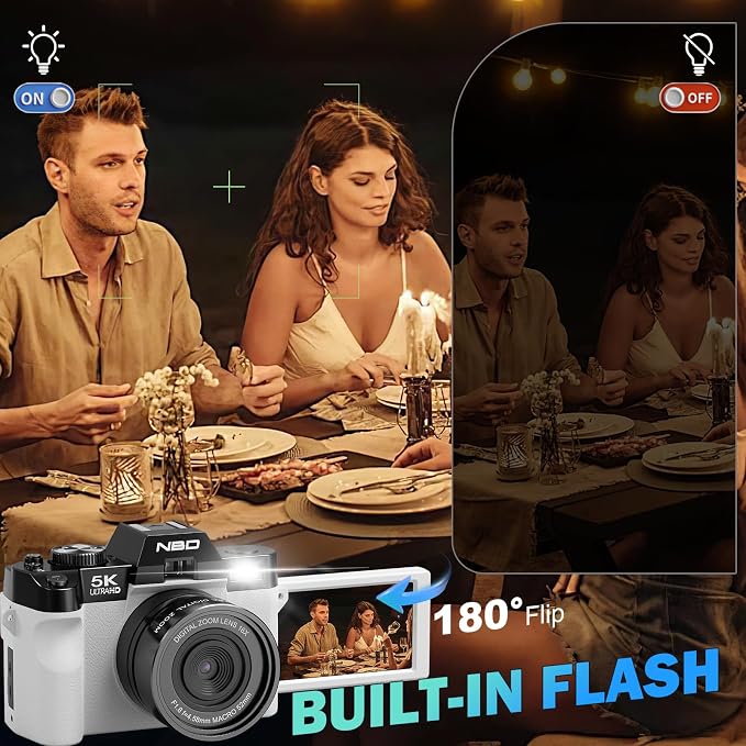 True 5K Digital Camera for Photography, Autofocus & Anti-Shake, 16X Zoom