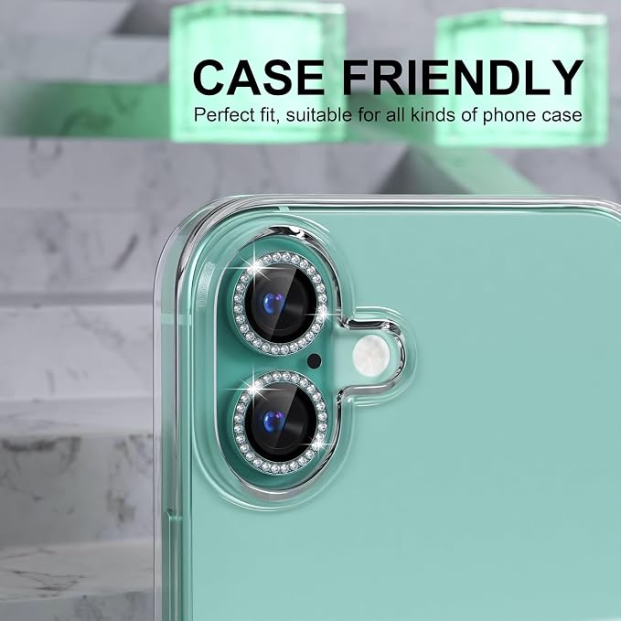 Choiche Compatible for iPhone 16 /iPhone 16 Plus Camera Lens Protector Bling