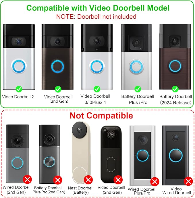 Adhesive Doorbell Mount No-Drill Compatible