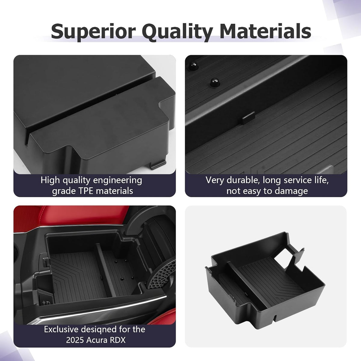 LUWU 2025 2026 A cura RDX Center Console Organizer Compatible with 2025 2026 A cura RDX Accessories Armrest Console Organizer Armrest Insert Tray Black-Trim