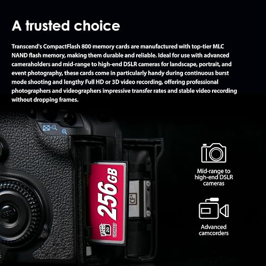Transcend 256GB CompactFlash Memory Card 800x