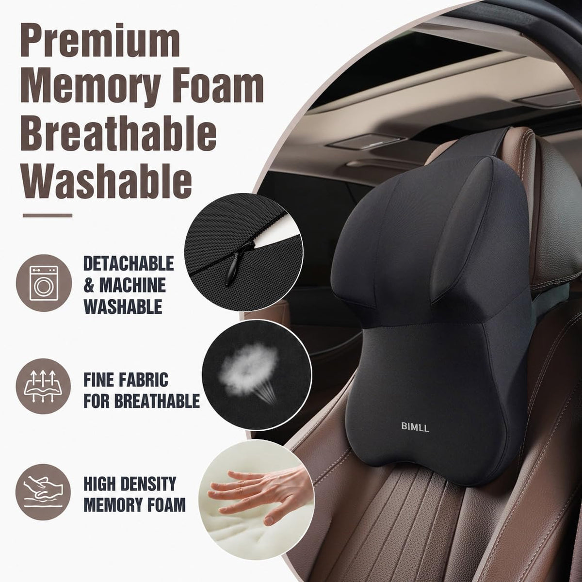 Car Headrest, Memory Foam Car Neck Pillow for Car Truck SUV RV ﻿