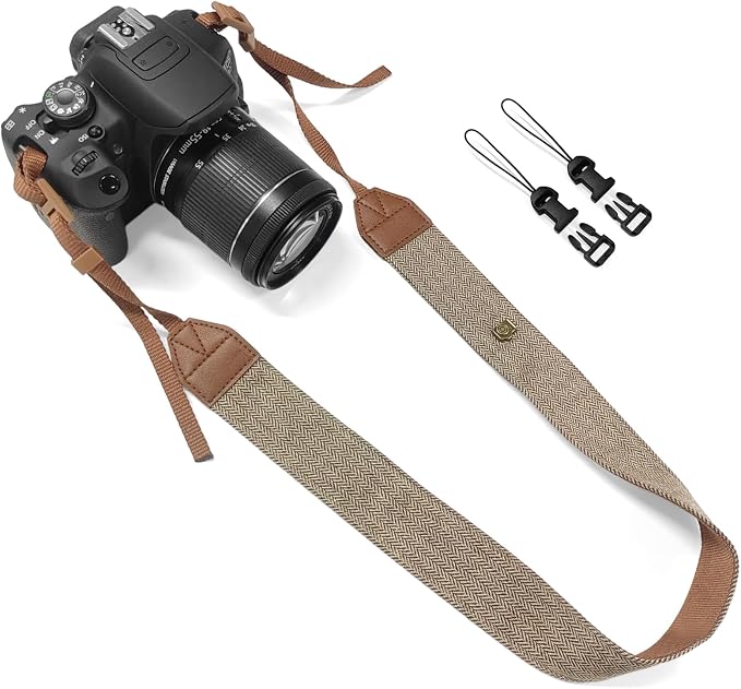 TENOC Vintage Camera Strap 1 Pack, Canvas Herringbone Neck Shoulder Strap