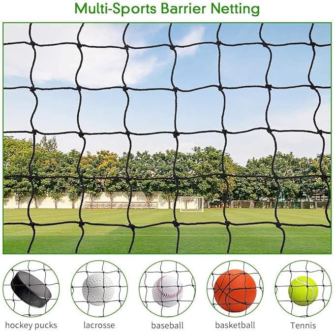 Baseball Softball Backstop Nets, Heavy Duty Sports Netting Barrier #18 Baseball Netting 10'x10'/10'x20'/15'x15'…
