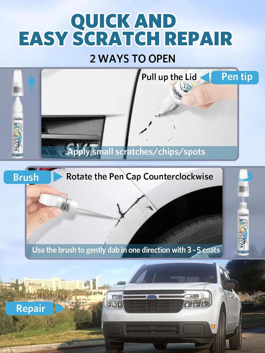 085 Eminent White Pearl Touch Up Paint for Lexus, Exact Color Match Car Paint Scratch Repair Remover Pen Kit Quick & Easy Fix Vehicle Chips and Automotive Nicks Scuff