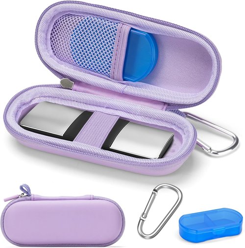 AliveCor KardiaMobile 1L & 6L EKG Monitor Case - Hard Travel Carrying Bag with Organizer & Carabiner Clip