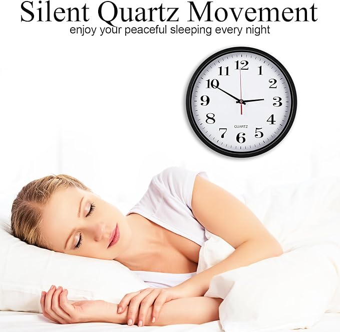 Silent Wall Clocks with Chalkboards and Marker, Battery Operated Round Multi