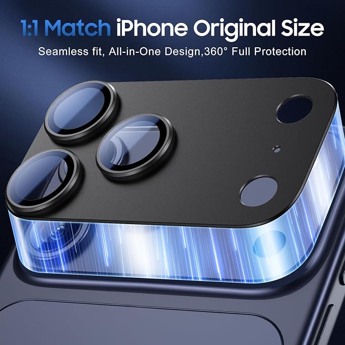 UniqueMe for 3 Pack iPhone 17 Pro Max Camera Lens Protector