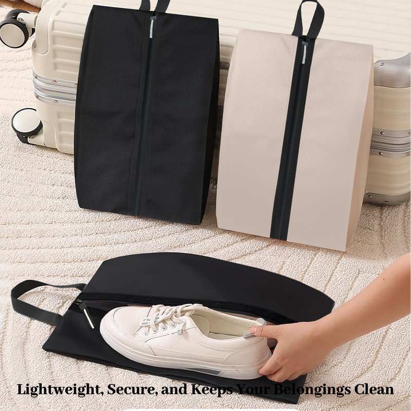 Yttriuny Shoe Bag Odor-Absorbing Water-Resistant, Travel Friendly Golf Shoe Bag with Zipper for Sports Ideal for Gym,Spikes,Golf,Tennis,Baseball(Black, 1-Pack)