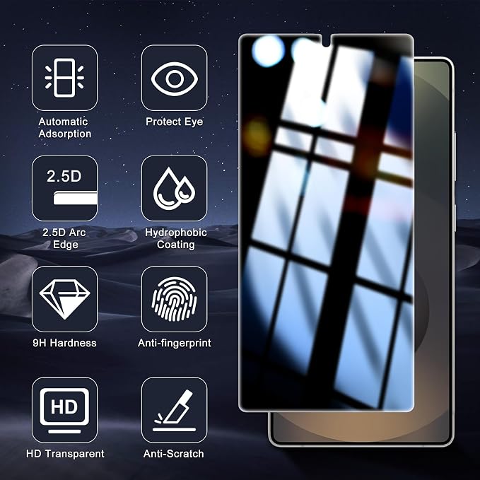2+2 Pack for Samsung Galaxy S25 Ultra Privacy Screen Protector and Lens