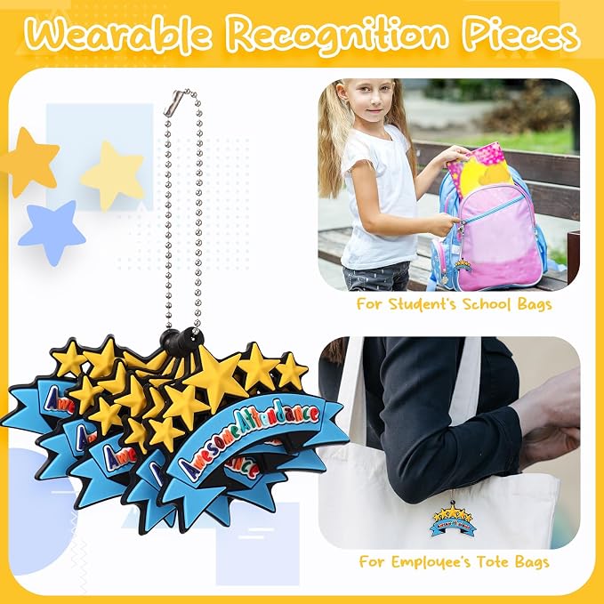 300 Pcs Awesome Attendance Silicone Tags
