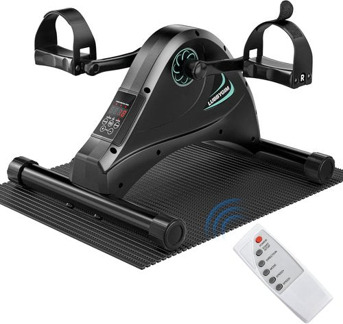 LUBBYGIM Mini Exercise Bike - Under Desk Pedal Exerciser for Seniors | Electric Motorized Foot Pedal Machine with 6 Speed Levels