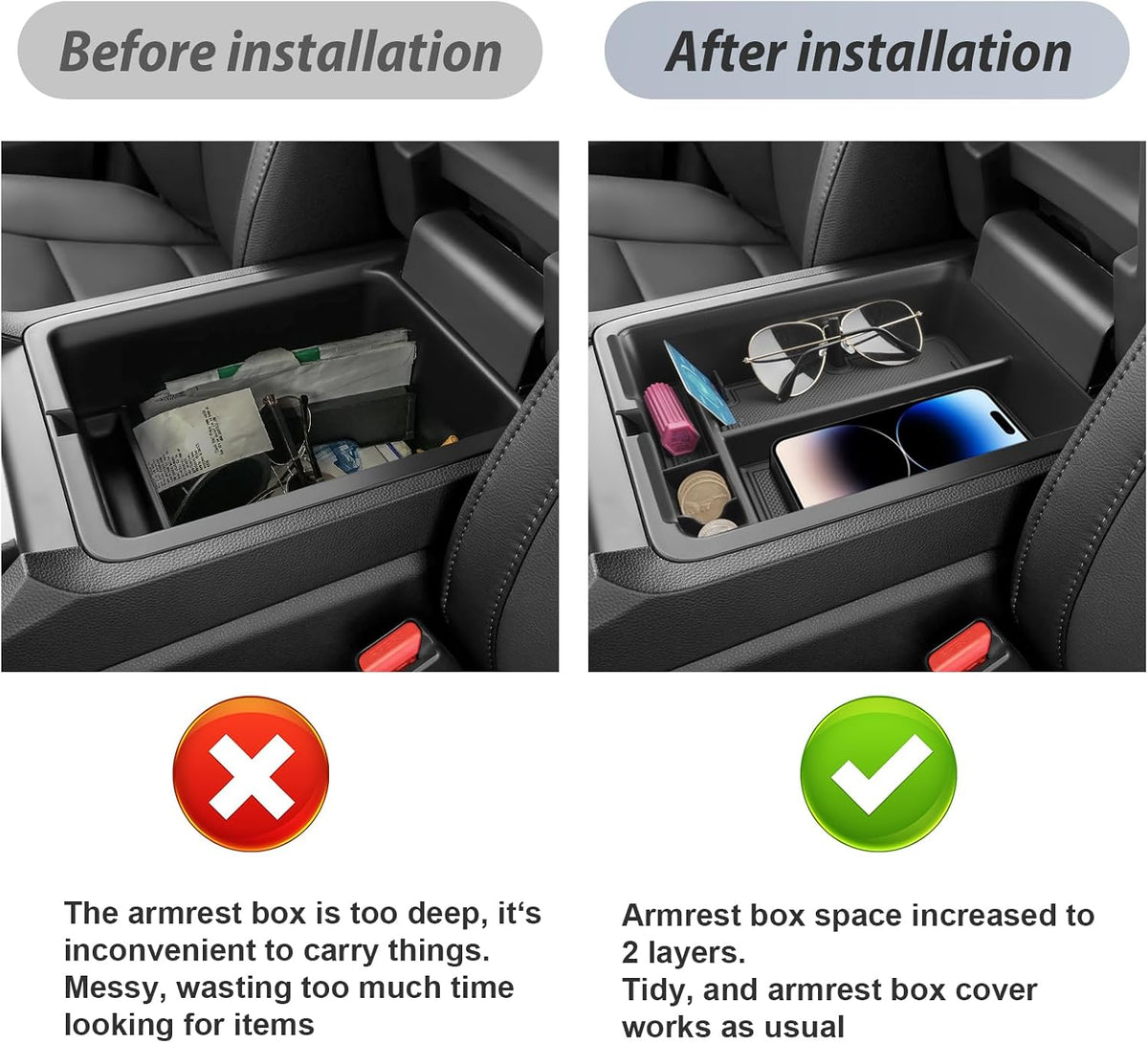 SKTU 3-Pack for 2026 2027 Honda Passport Center Console Organizer 2026 2027 Passport Console Tray & Wireless Charging Mat & Cup Holder Honda Passport 2026 2027 Accessories Console Non-Slip Pad