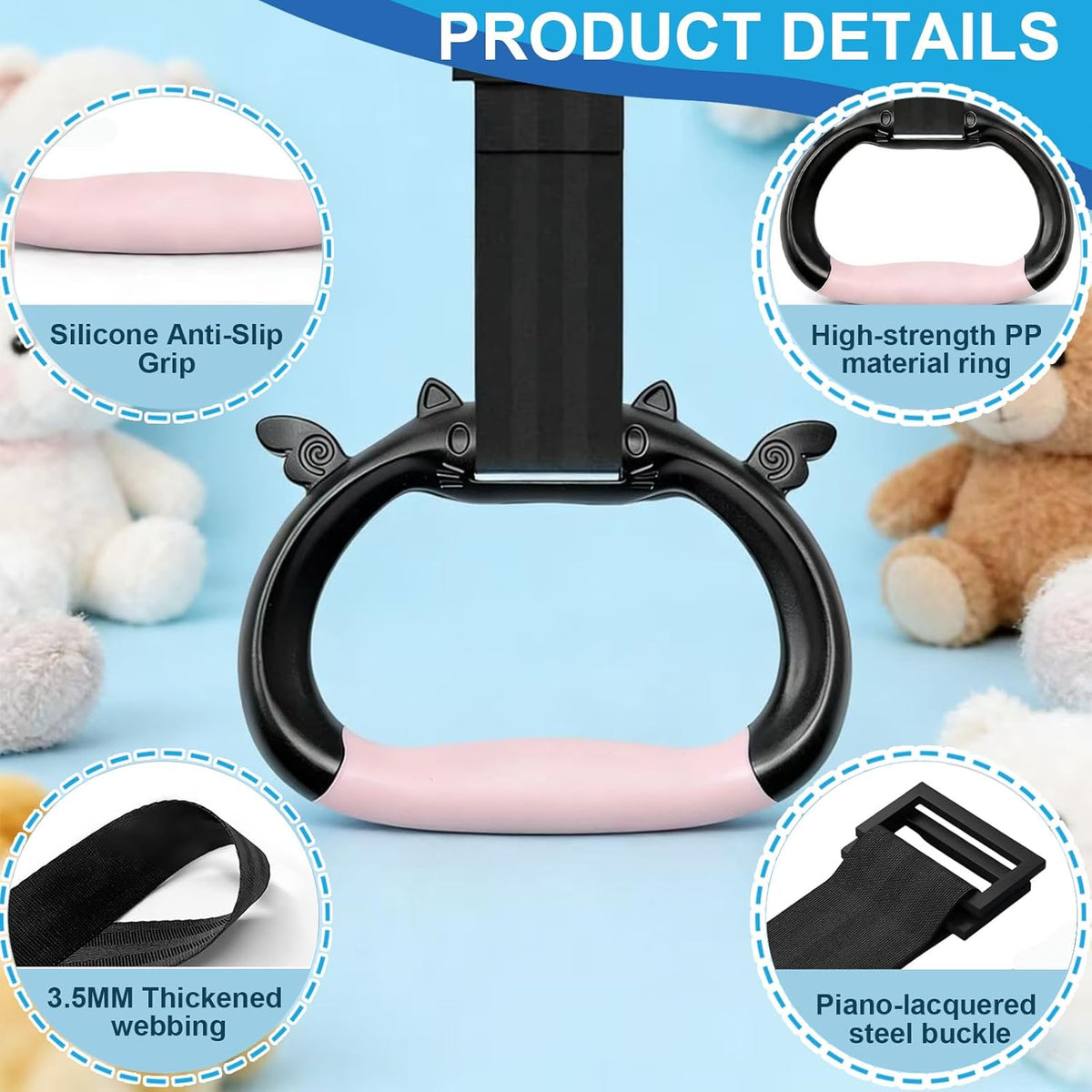 Skiennix Gymnastics Rings - Professional Adjustable Straps | 550 lbs Capacity, Non-Slip Grip for Indoor/Outdoor Training