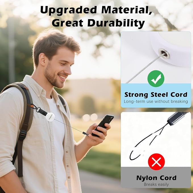 MoKo Anti-theft Phone Tether, Phone Lanyard Retractable Steel Line Cellphone