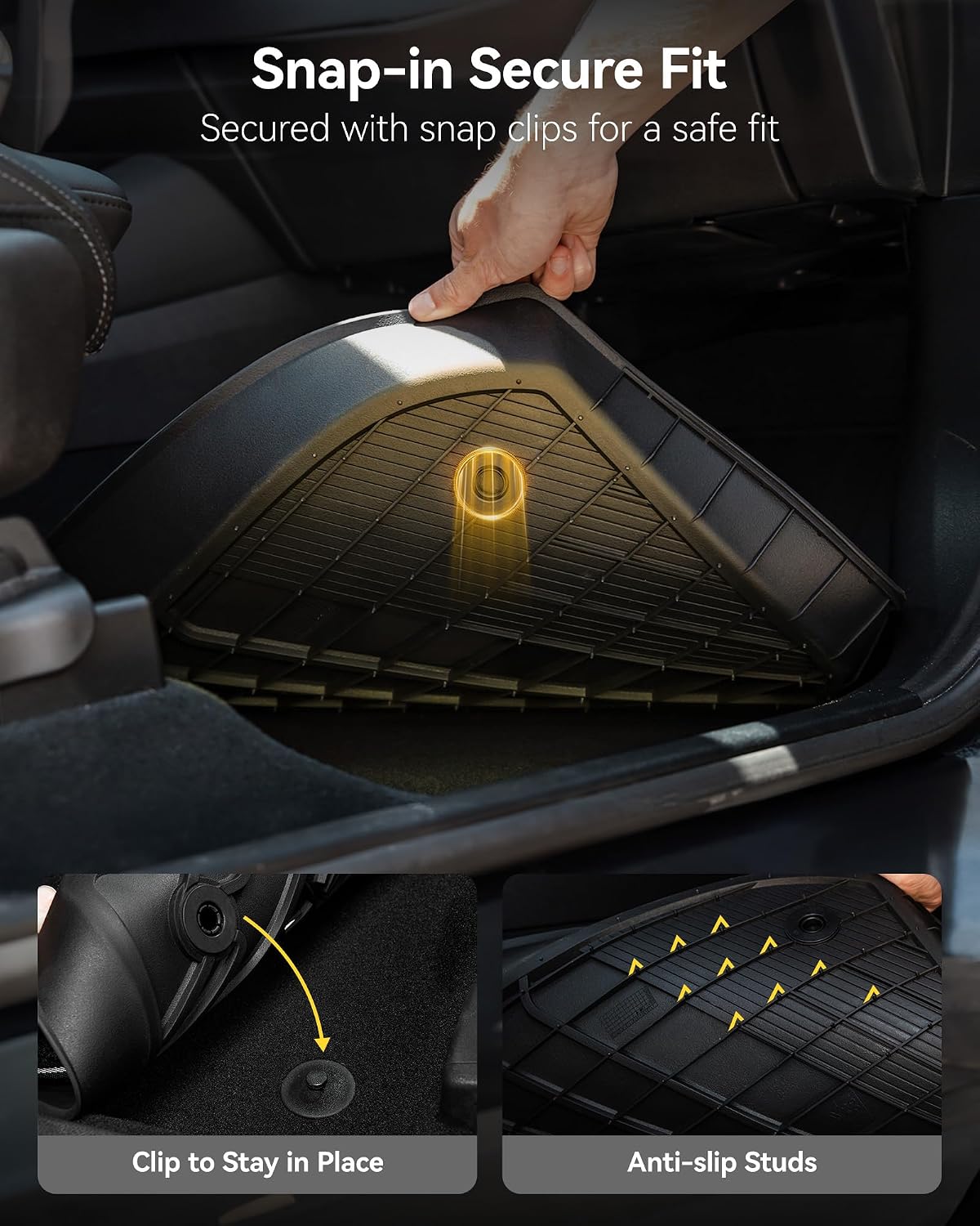 3W Floor Mats Fit for Jeep Grand Cherokee L 2021-2025 2026, TPE All Weather Custom Fit Floor Liner for 1-3 Rows Full Set Car Mats Black (Only for 6 Seater Without Center Console)