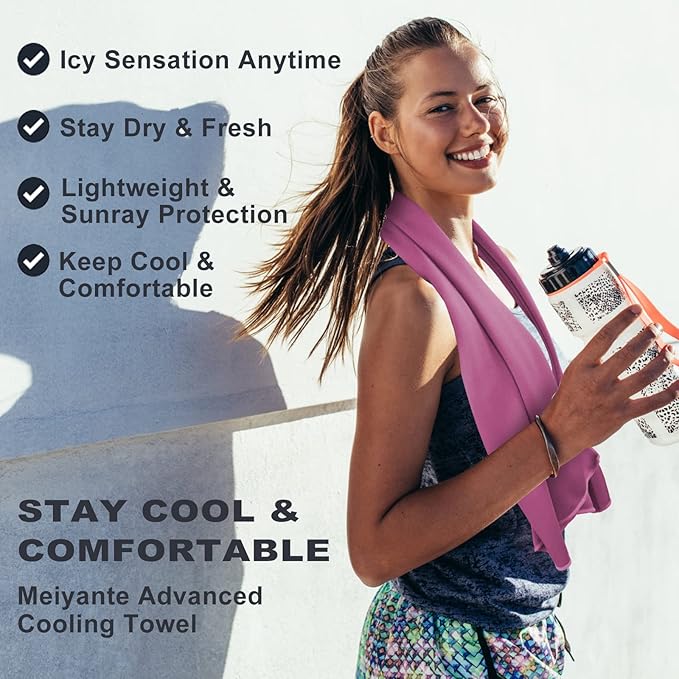 Ice & Sweat Towels, 43.3" x 15.7" - Cooling Neck Wraps for Summer Heat - Quick Cool Down for Gym, Running, Golf, Yoga & Sports