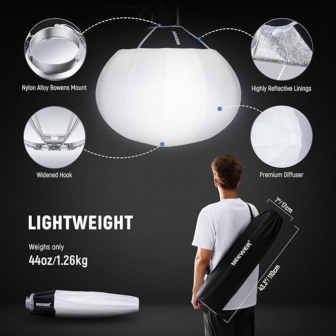 NEEWER 33.5"/85cm Lantern Softbox, Quick Release 360° Light Diffuser Bowens