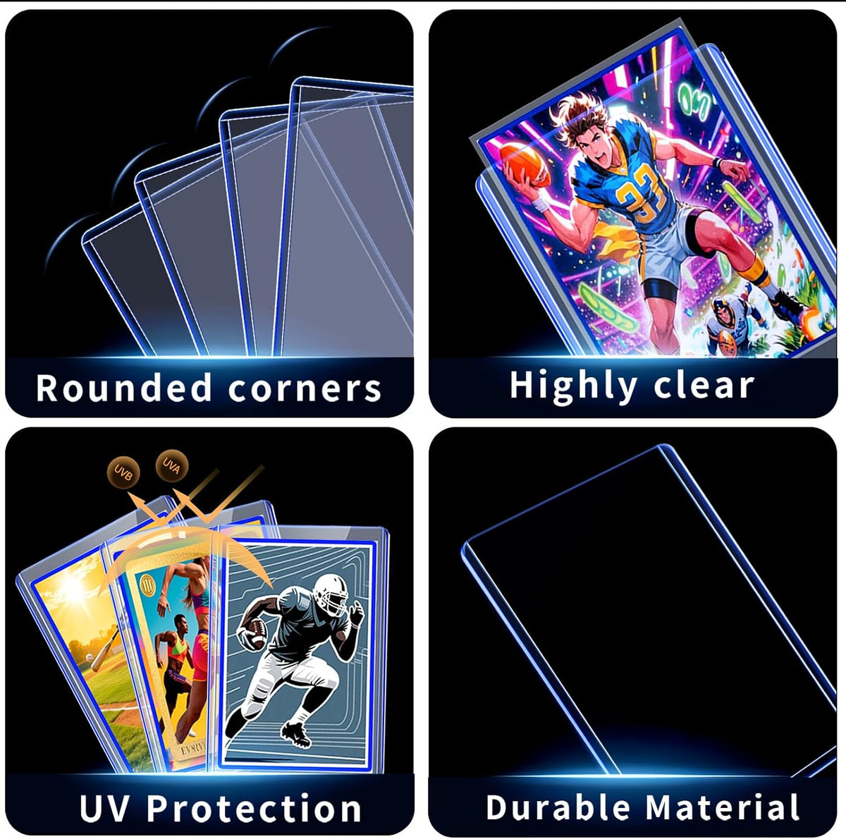 Skiennix 200 Card Sleeves - Toploaders & Soft Protectors for Trading Cards | 3" x 4" Size