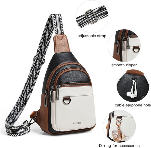 Leresas 7L Sling Bag - Vegan Leather Crossbody Purse | Anti-Theft Travel Backpack for Men & Women