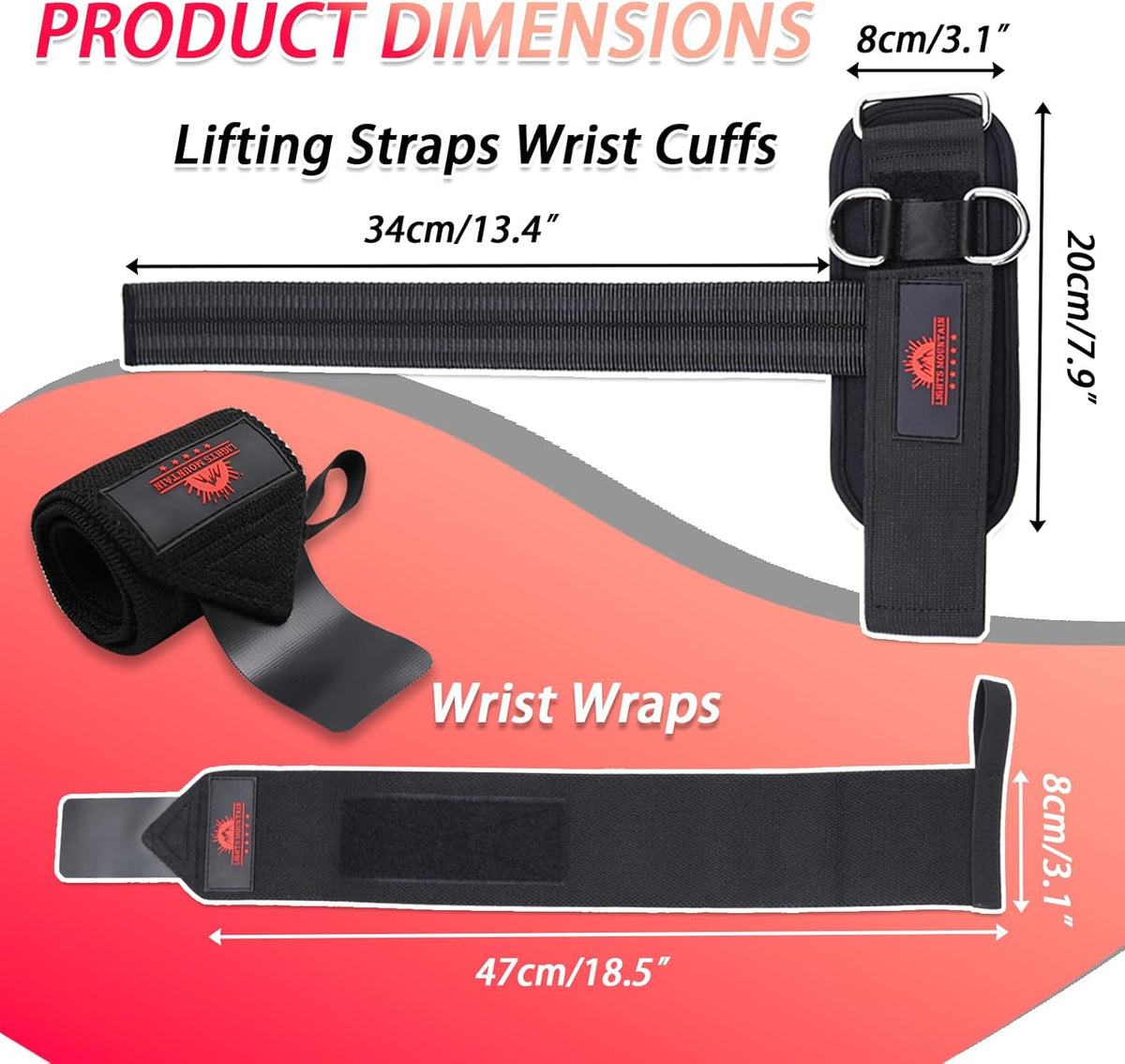 Skiennix Non-Slip Lifting Straps - Durable Wrist Cuffs with Double D-Ring for Weightlifting & Deadlifts