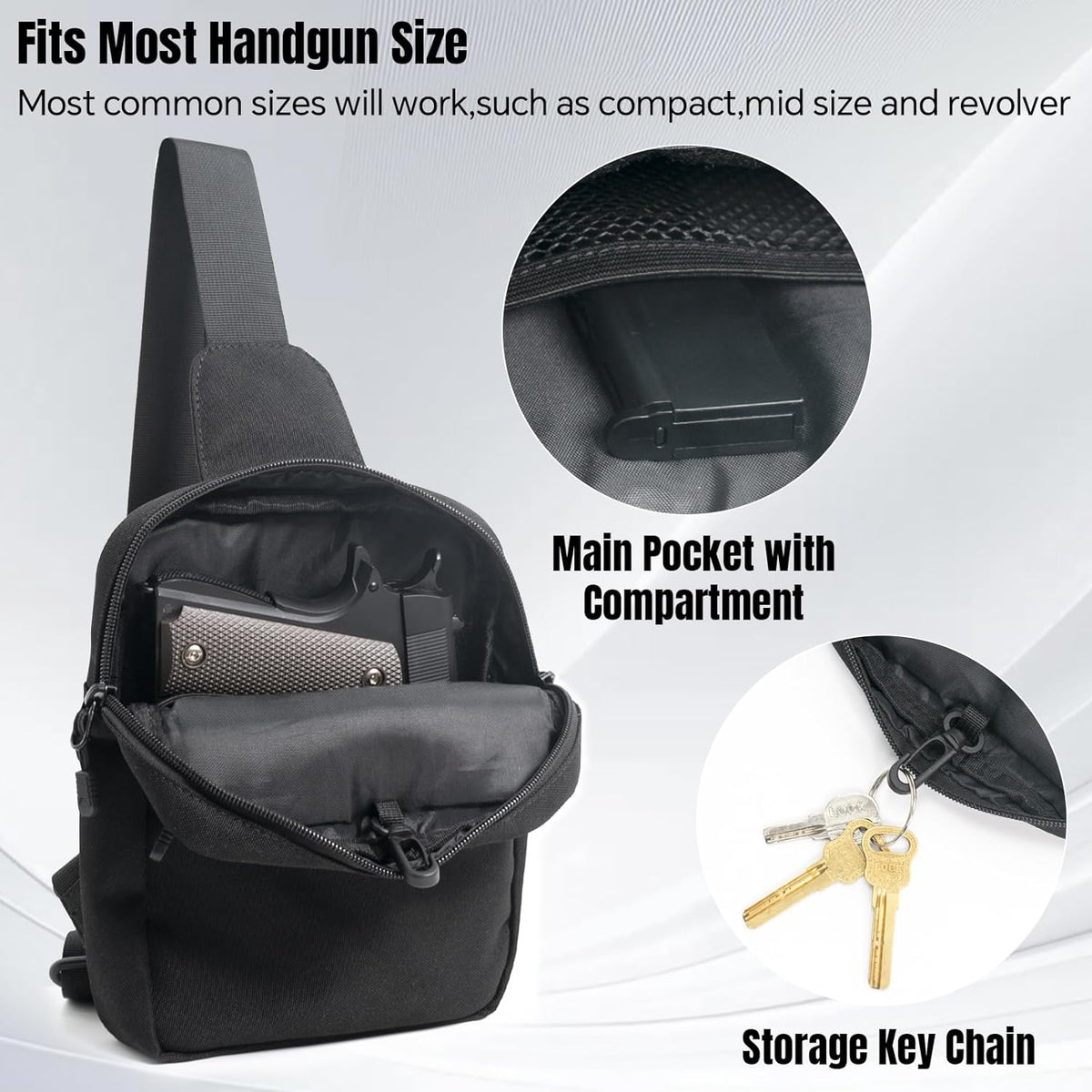 Skiennix Concealed Carry Sling Gun Bag - Waterproof Crossbody Pistol Case for Women | EDC Shoulder Pouch