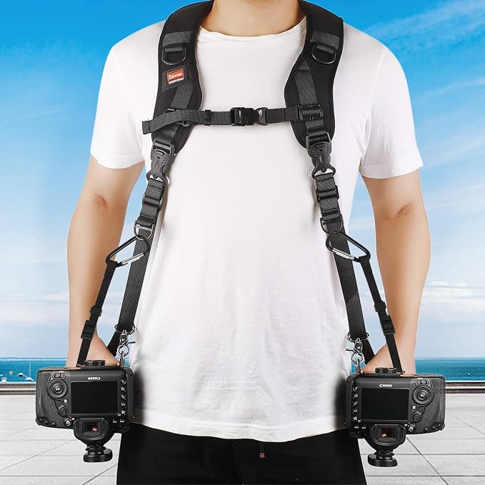 Camera Strap Double Shoulder Camera Strap Harness Quick Release Adjustable Dual