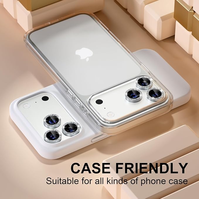 Misea Compatible for iPhone 17 Pro/iPhone 17 Pro Max Camera Lens Protector Bling