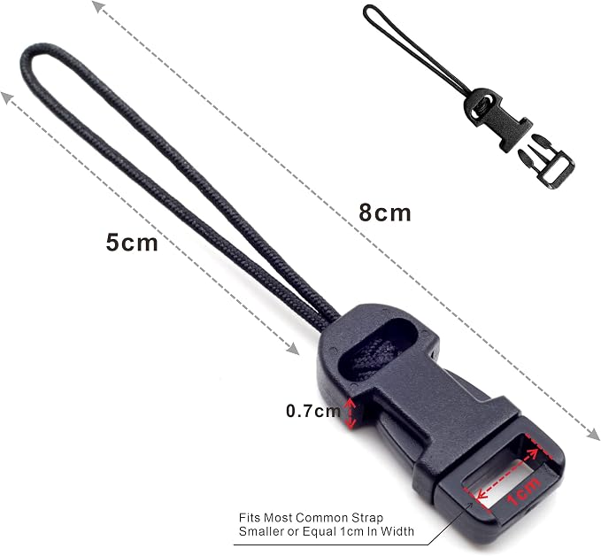 Padwa Lifestyle 4 Pcs Black Quick Release Camera Strap QD Loops Connector