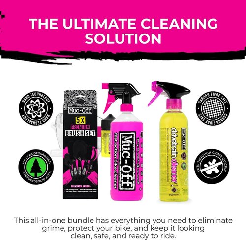 Muc-Off Nano Tech Bike Cleaner 1L - Biodegradable Formula | Safe for Carbon Fibre & All Surfaces