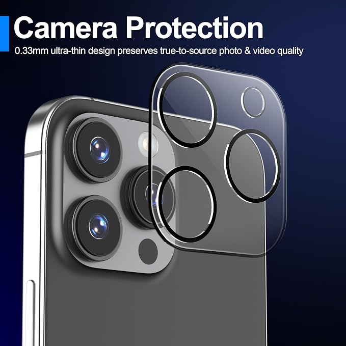Ailun 3 Pack Screen Protector for iPhone 16 Pro + 3 Pack Camera Lens Protector