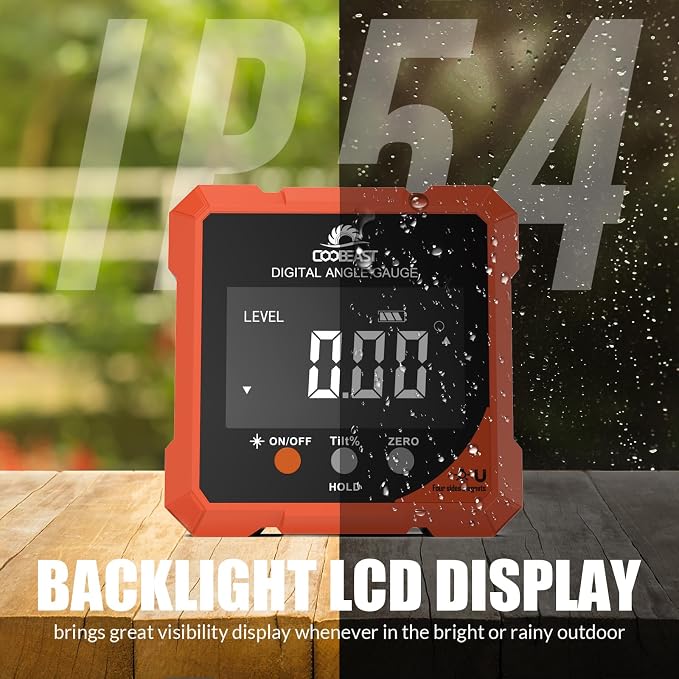 Digital Angle Finder with Laser, 4-side Magnetic Digital Angle Gauge,