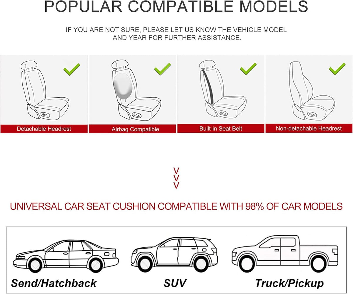 BOPUOVRE Car Seat Cover for Luxury & Comfort PU Leather