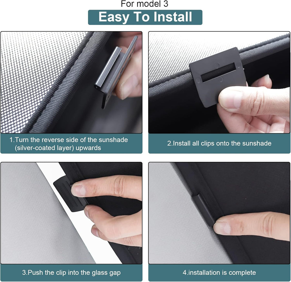 Roof Sunshades for Tesla Model 3, Upgraded Sunroof Shade Sunshade Roof Sun Shade for Tesla Model 3 Accessories 2017-2020 (Ice White)