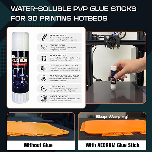 Essential 3D Printing Accessories Kit Includes 3D Printer Glue Sticks Adhesive