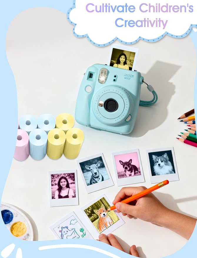 12 Rolls Kids Camera Paper Roll Refill, QIIYNTE Thermal Paper